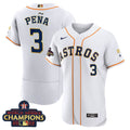 White Gold Houston Astros Champion 2022 World Series Trim Limited Jersey