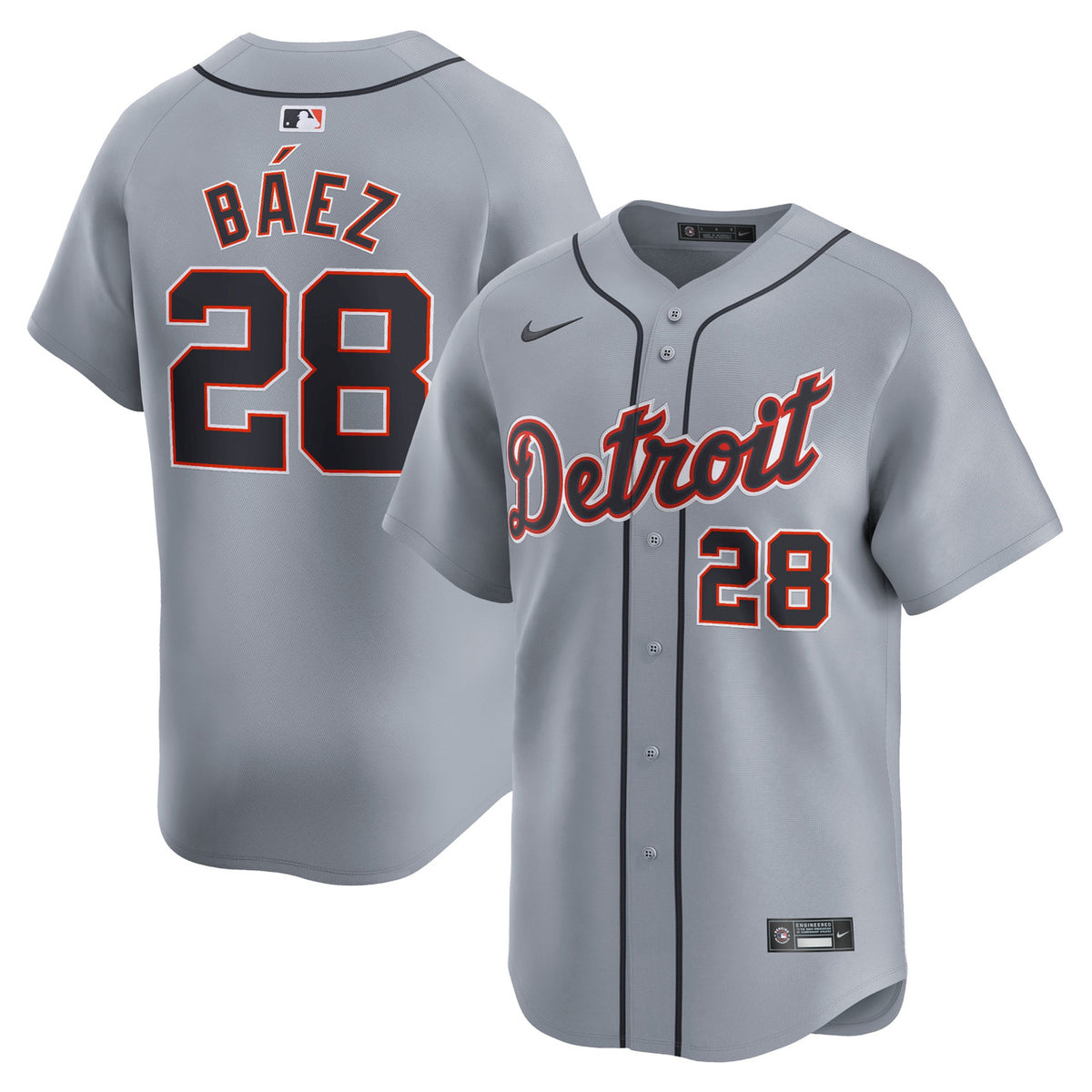 Javier Baez #28 Detroit Tigers Nike Road Limited Player Jersey - Gray