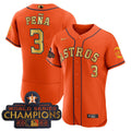 Jeremy Pena #3 Houston Astros Oxy Patch Limited Jersey - Orange Gold