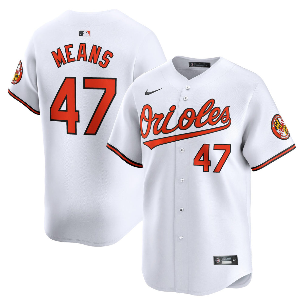 John Means #47 Baltimore Orioles Nike Home Limited Player Jersey - White