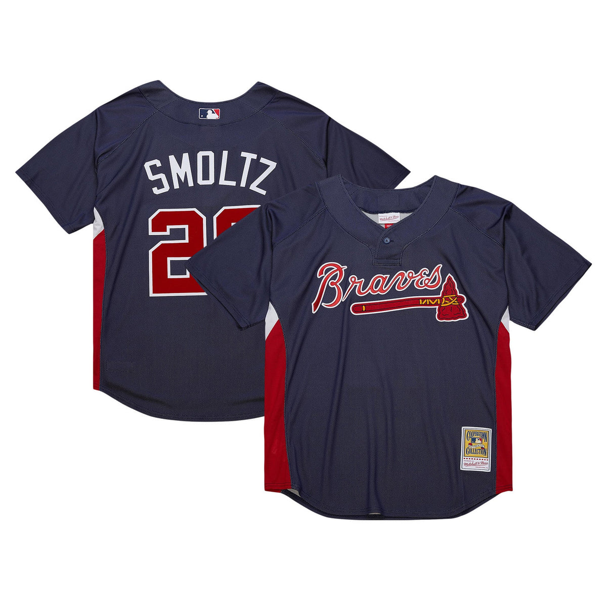 John Smoltz #29 Atlanta Braves Mitchell Ness Cooperstown Mesh Limited Batting Practice Jersey - Navy