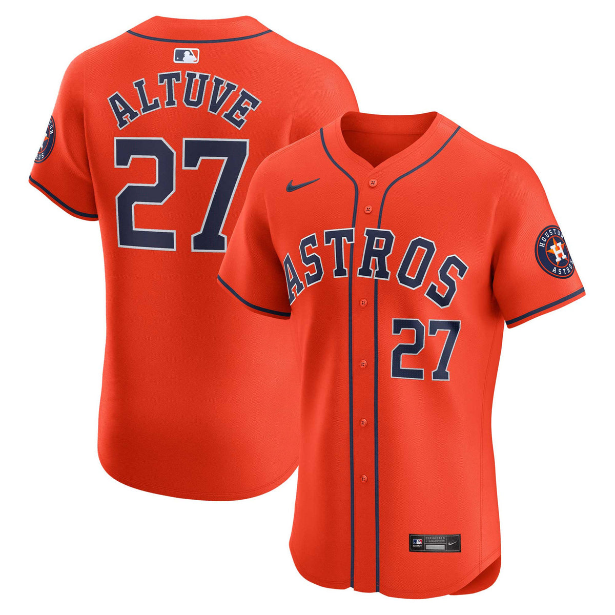 Jose Altuve #27 Houston Astros Nike Alternate Elite Player Jersey - Orange