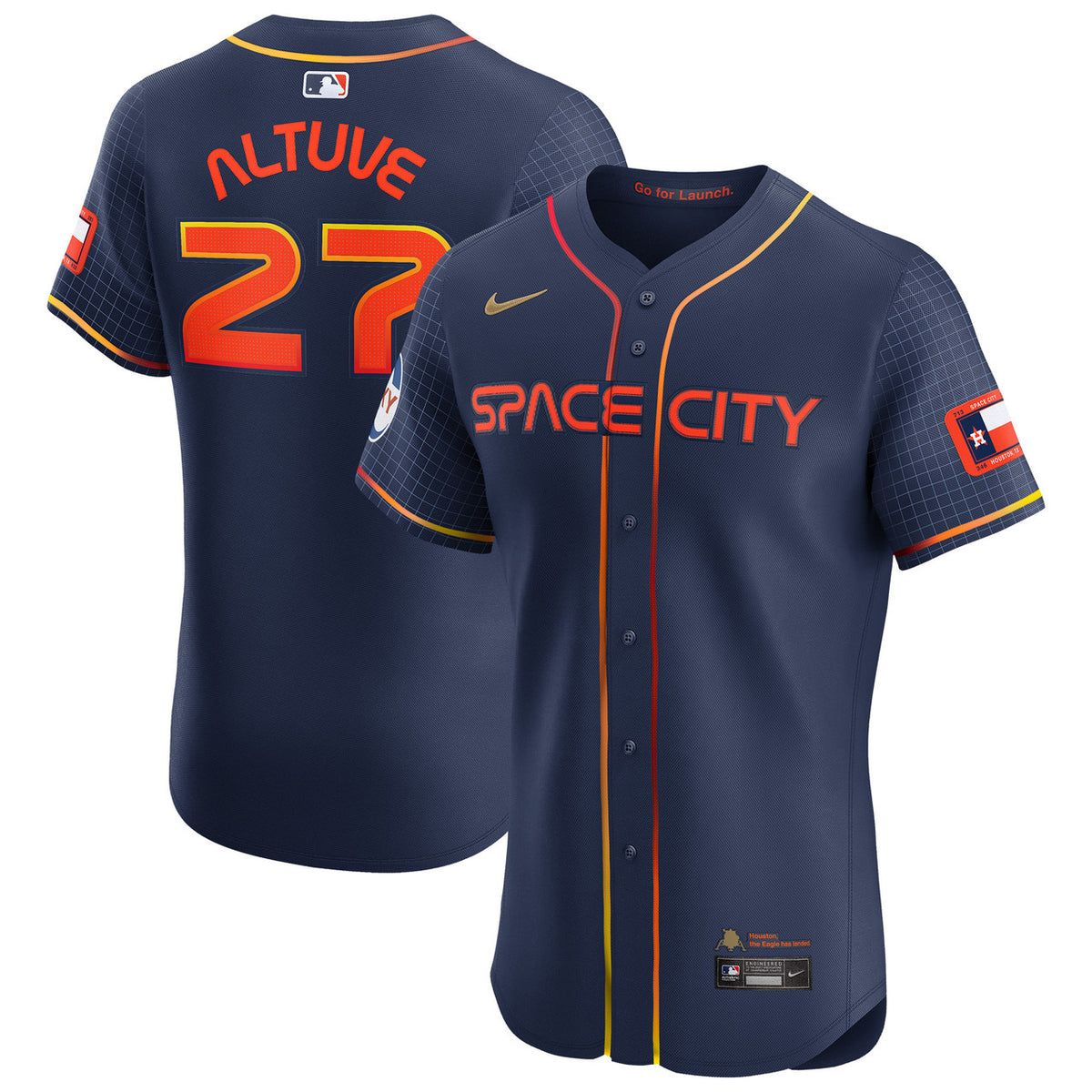 Jose Altuve #27 Houston Astros Nike City Connect Elite Player Jersey - Navy