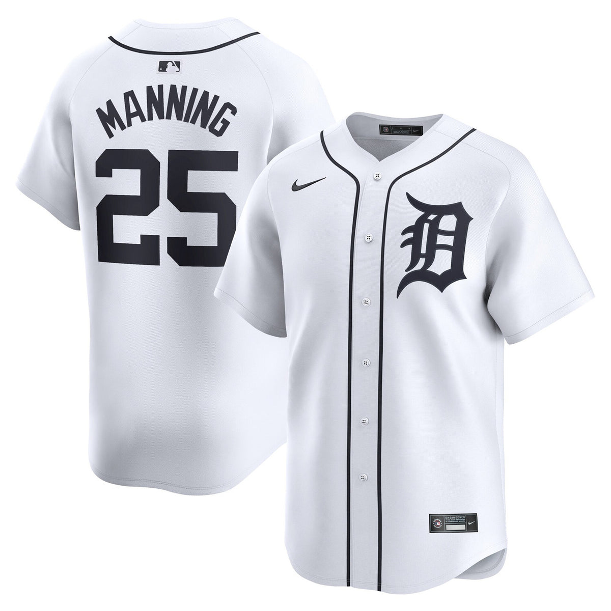 Matt Manning #25 Detroit Tigers Nike Home Limited Player Jersey - White