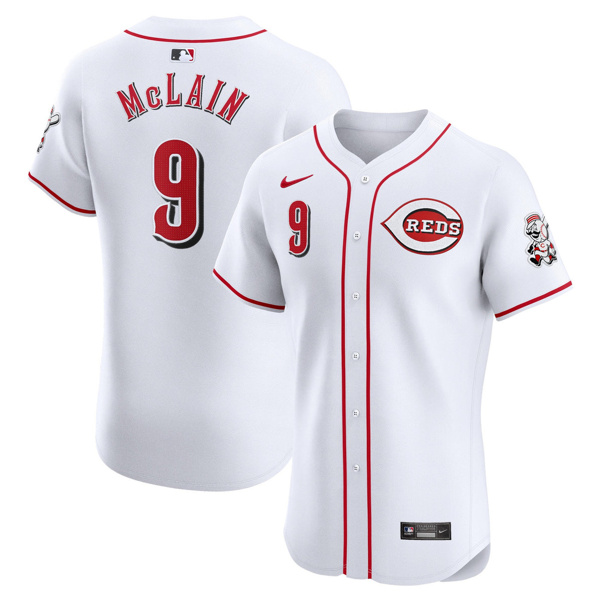 Matt Mclain #9 Cincinnati Reds Nike Home Elite Player Jersey - White