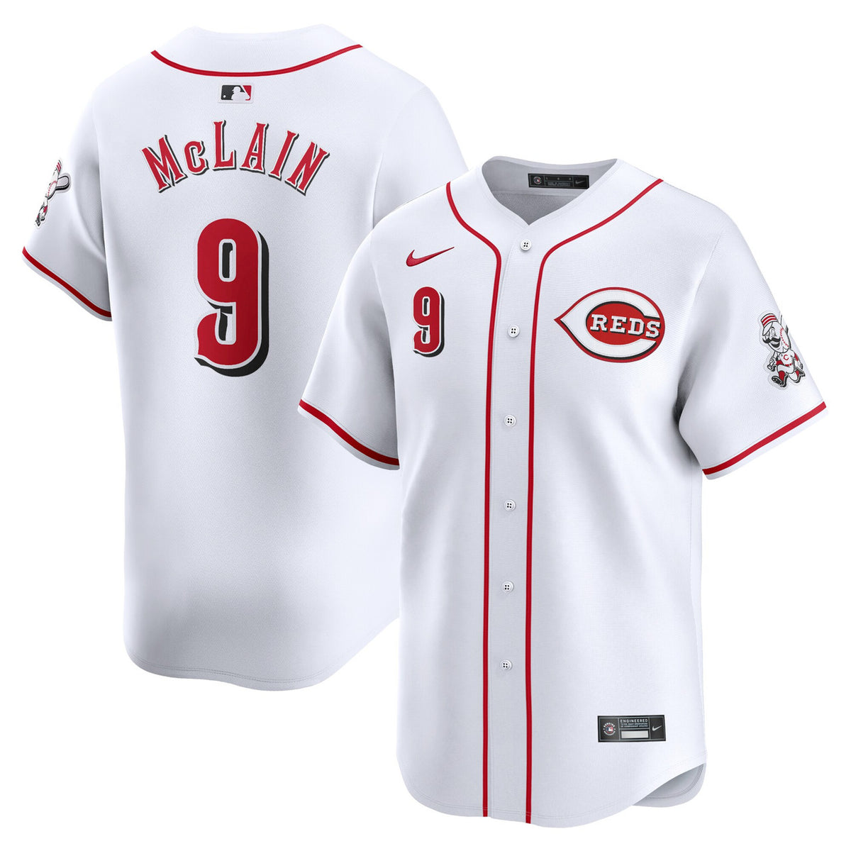 Matt Mclain #9 Cincinnati Reds Nike Home Limited Player Jersey - White