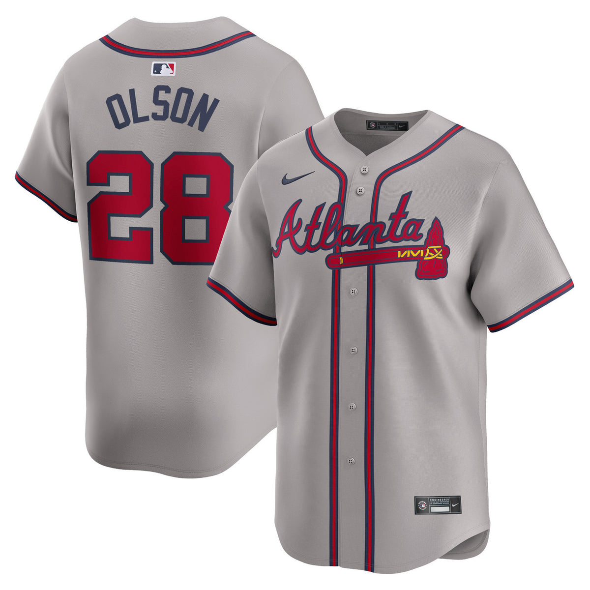 Matt Olson #28 Atlanta Braves Nike Away Limited Player Jersey - Gray