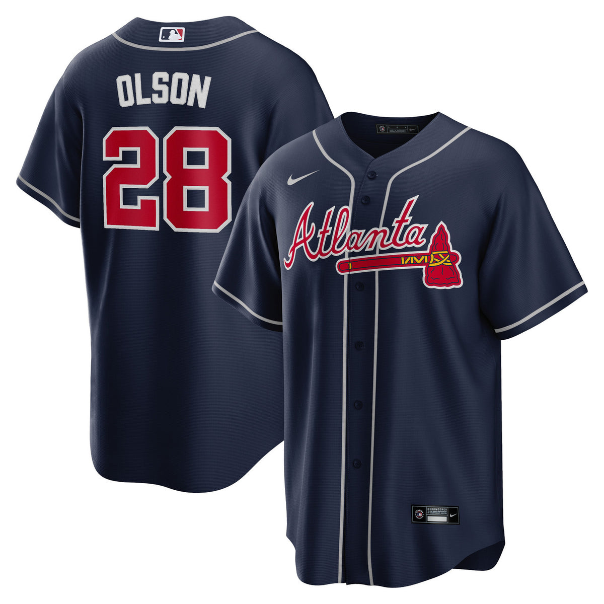 Matt Olson #28 Atlanta Braves Nike Tall Big Alternate Limited Player Jersey - Navy