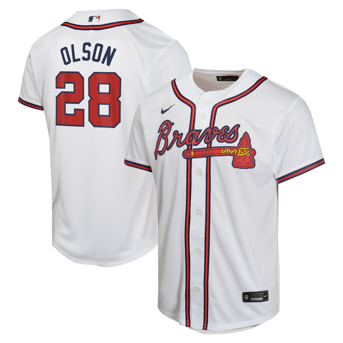 Matt Olson #28 Atlanta Braves Nike Youth Home Limited Player Jersey - White