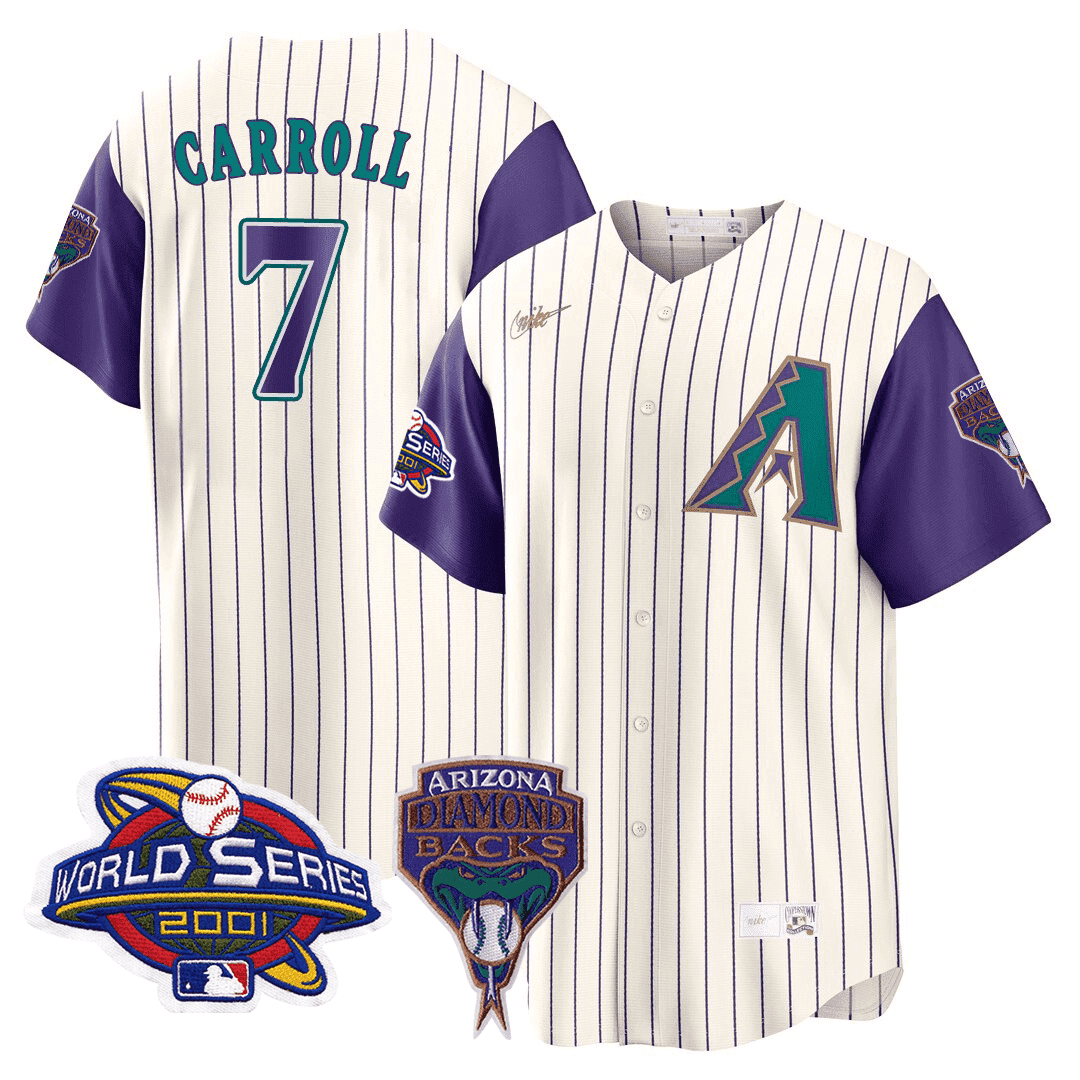Arizona Diamondbacks Men'S 2001 World Series Patch Limited Throwback Jersey