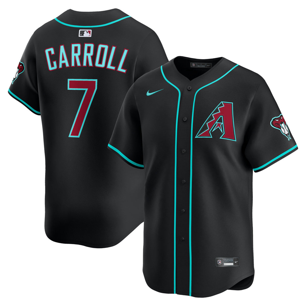 Corbin Carroll #7 Arizona Diamondbacks Nike Men'S Alternate Limited Player Jersey - Black