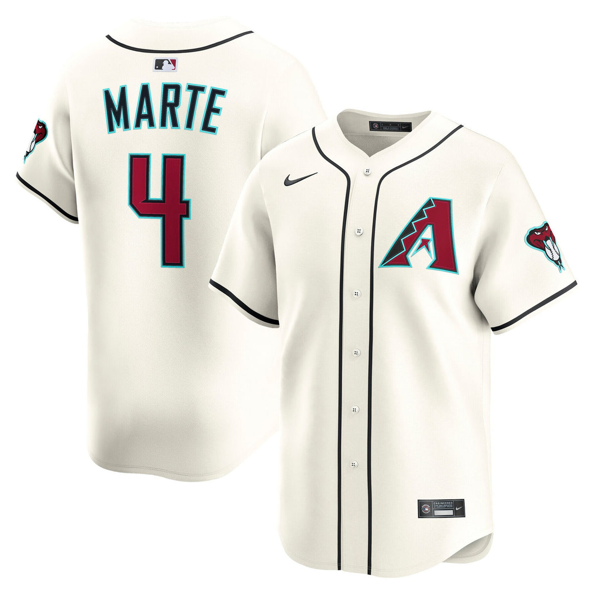 Ketel Marte #4 Arizona Diamondbacks Nike Men'S Home Limited Player Jersey - Cream