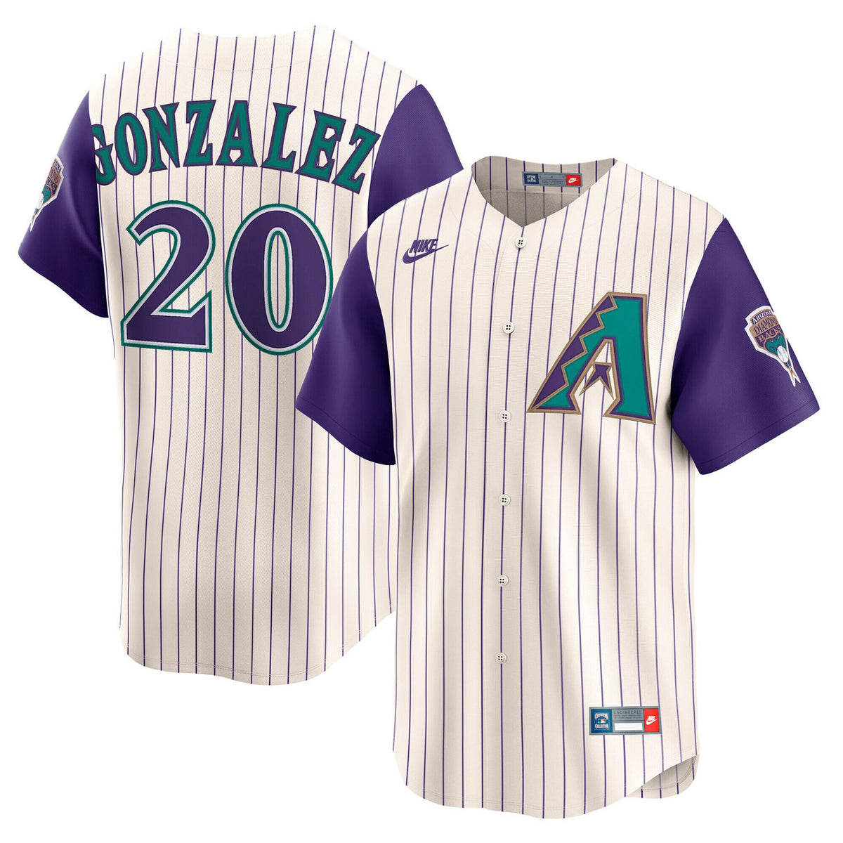 Luis Gonzalez #20 Arizona Diamondbacks Nike Men'S Throwback Cooperstown Limited Jersey - Cream
