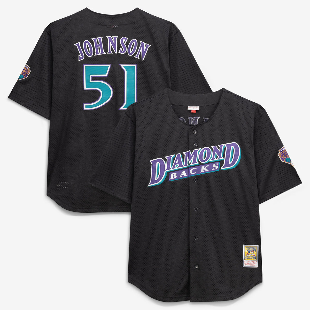 Randy Johnson #51 Arizona Diamondbacks Mitchell & Ness Men'S Big & Tall Cooperstown Mesh Limited Batting Practice Jersey - Black