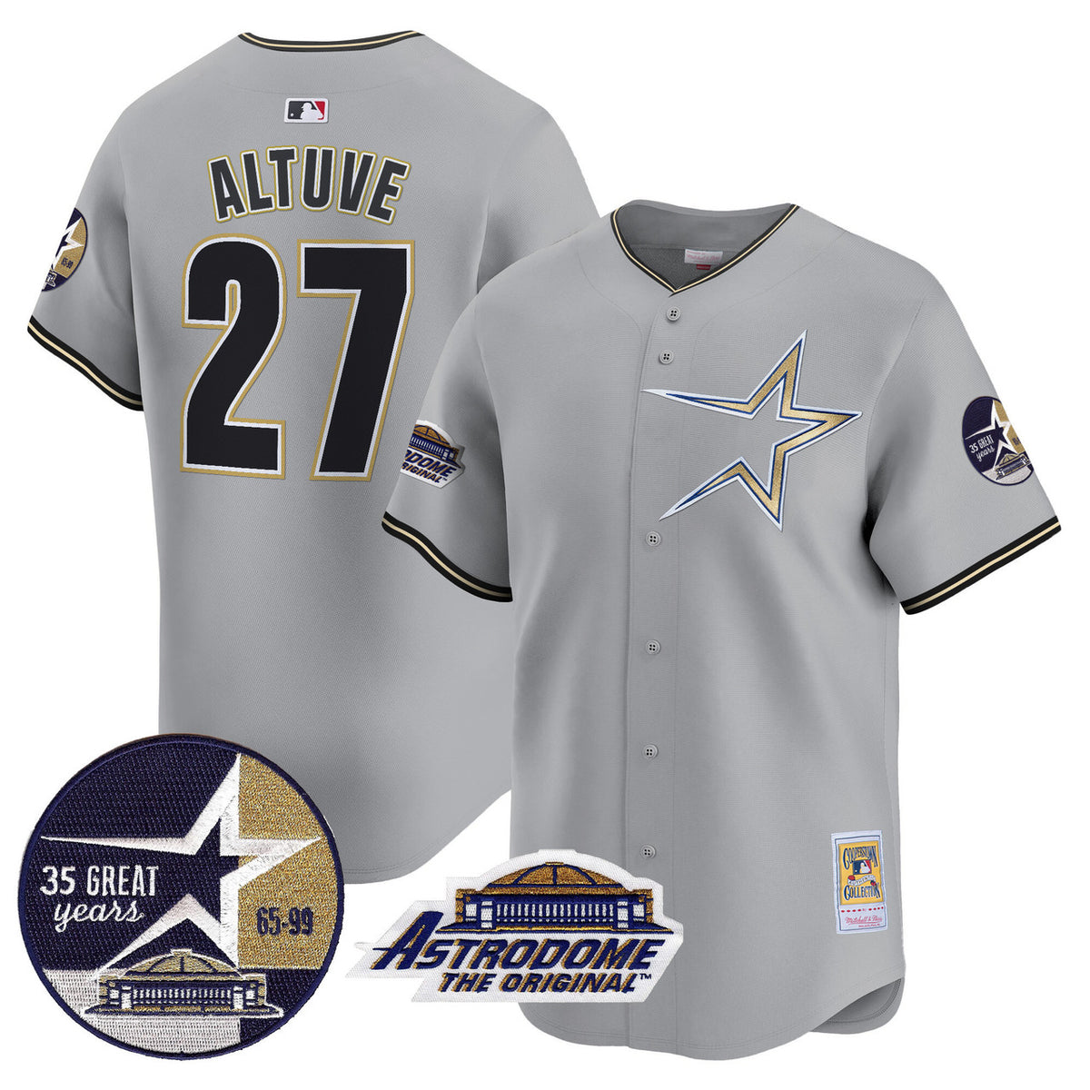 Houston Astros Men'S 1999 Throwback 35Th Astrodome Patch Vapor Premier Limited Jersey