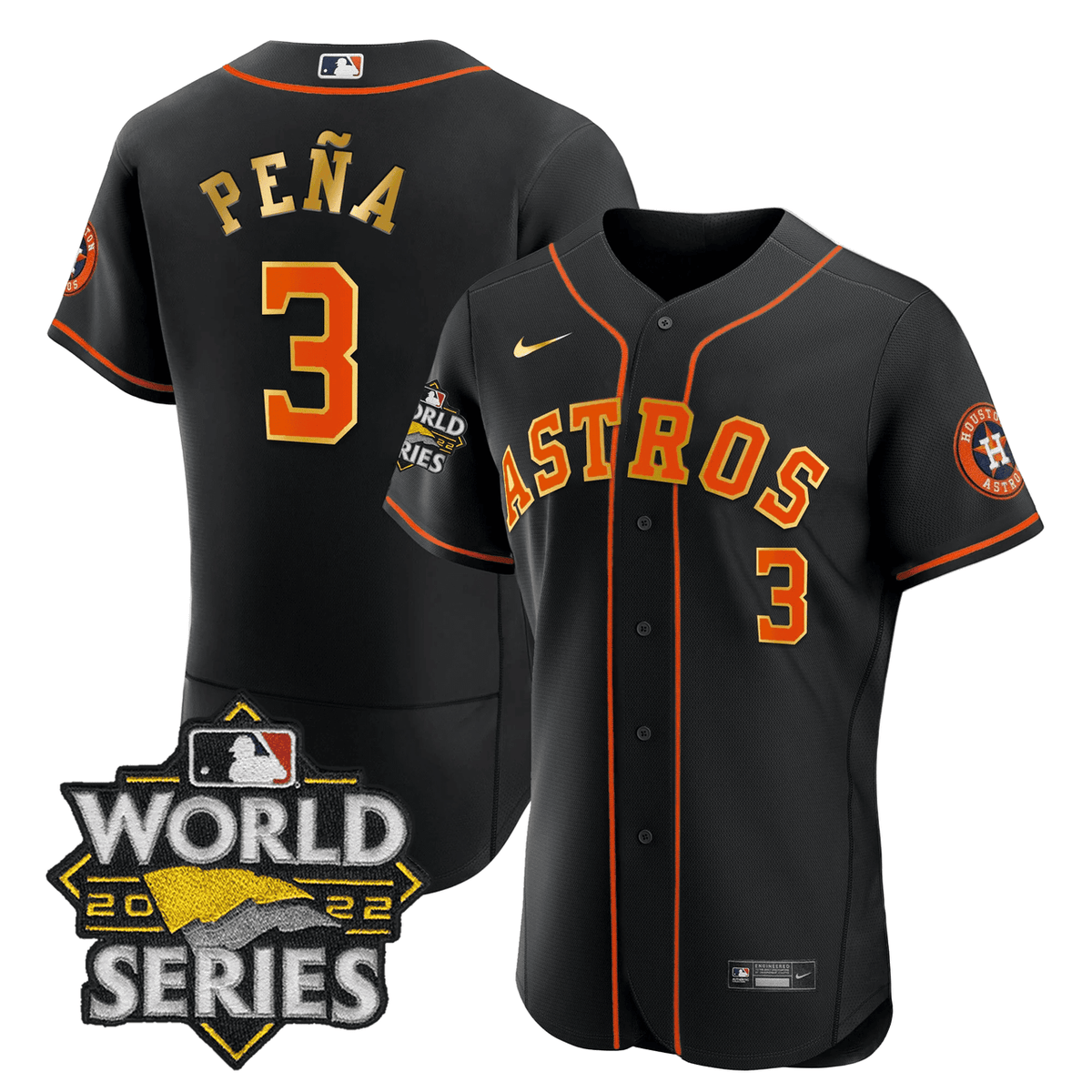 Houston Astros Men'S 2022 World Series Trim Limited Jersey - Gold