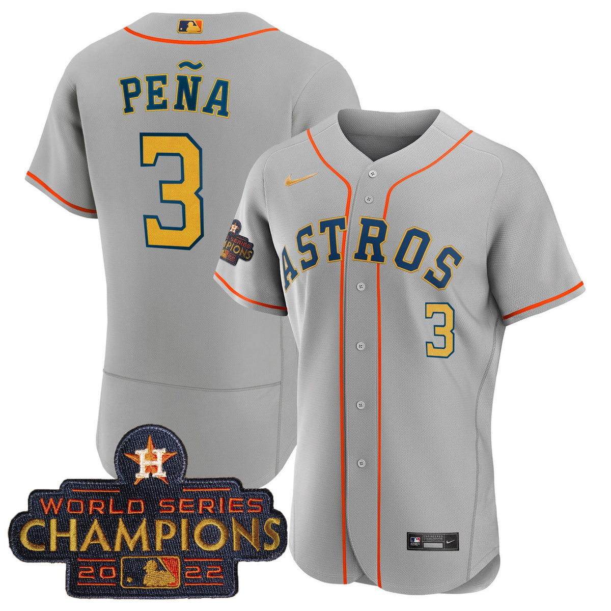 Houston Astros Men'S 2023 Champions Limited Jersey - Gray Gold
