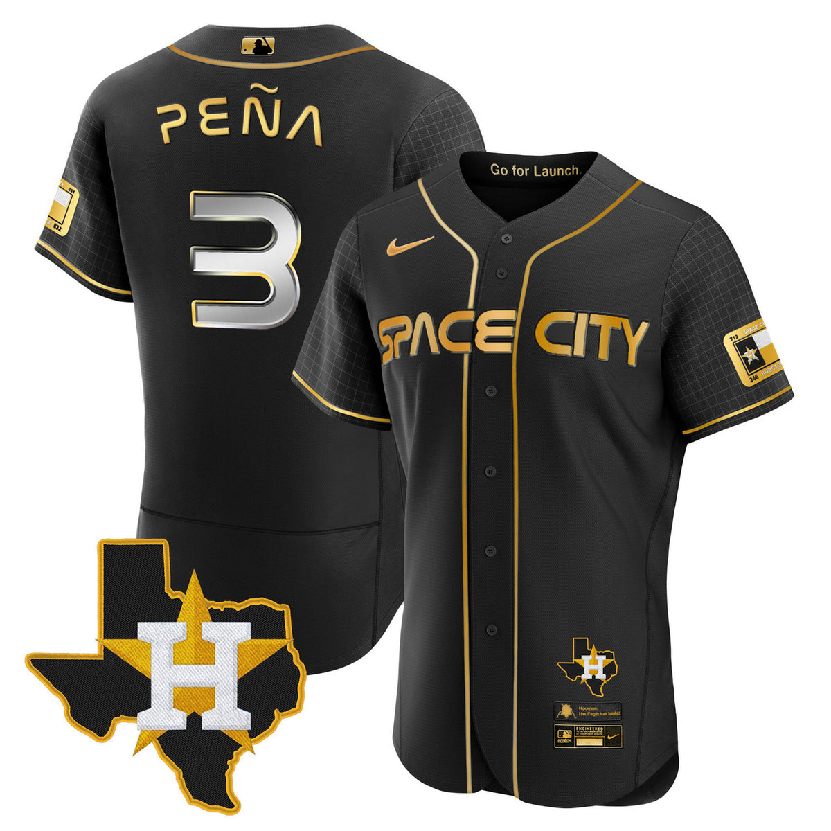 Texas Patch Houston Astros Men'S 2024 Space City Limited Flex Base Jersey