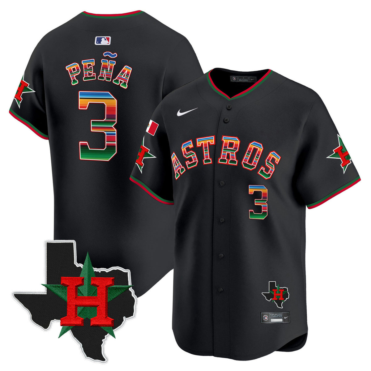 Houston Astros Men'S Mexico Texas Patch Vapor Premier V2 Limited Jersey