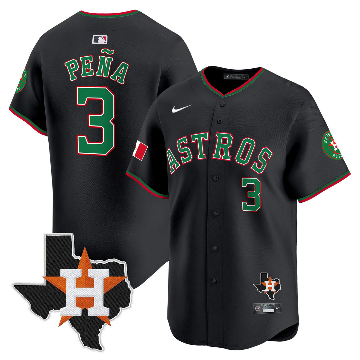 Houston Astros Men'S Mexico Texas Patch Vapor Premier V4 Limited Jersey
