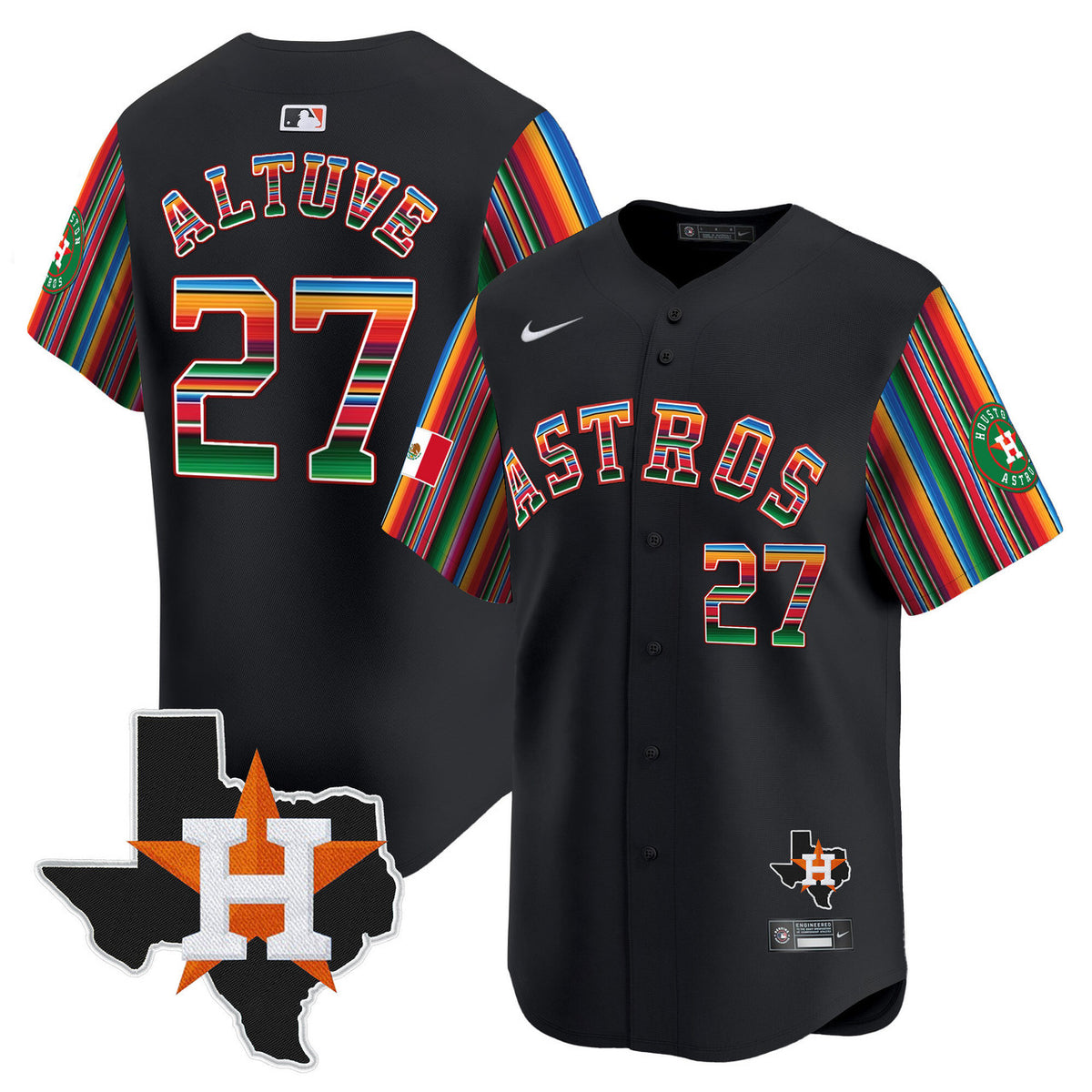 Houston Astros Men'S Mexico Texas Patch Vapor Premier V5 Limited Jersey