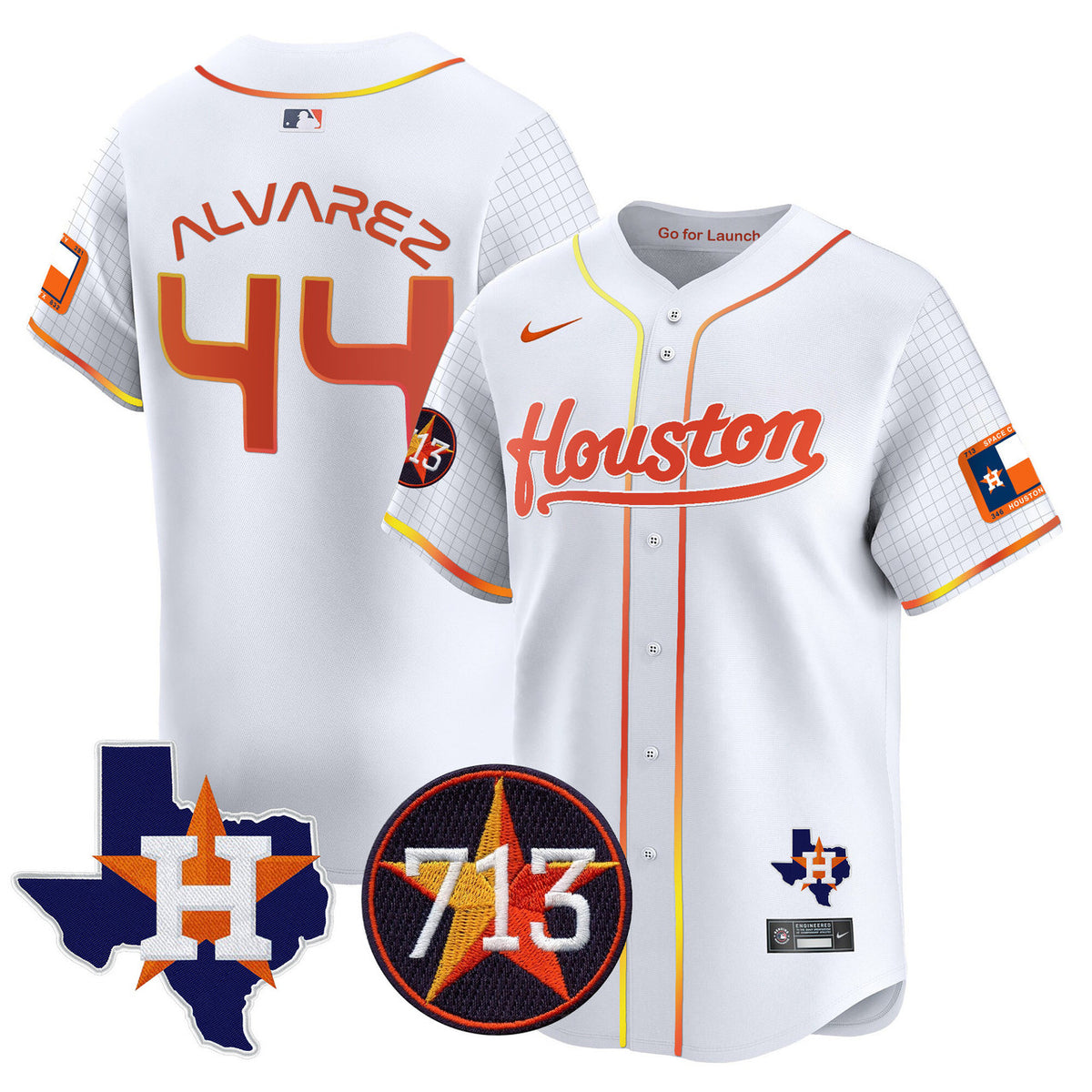 Houston Astros Men'S Space City Patch Vapor Premier Limited Jersey