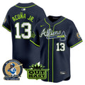 Hank Aaron #44 Atlanta Braves Men'S Atliens Patch Vapor Premier Limited Jersey