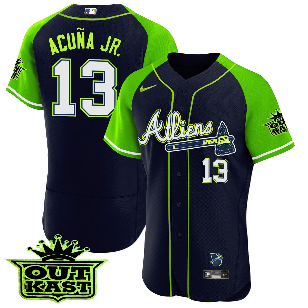 Atlanta Braves Men'S Atliens Alternate Limited Flex Base Jersey