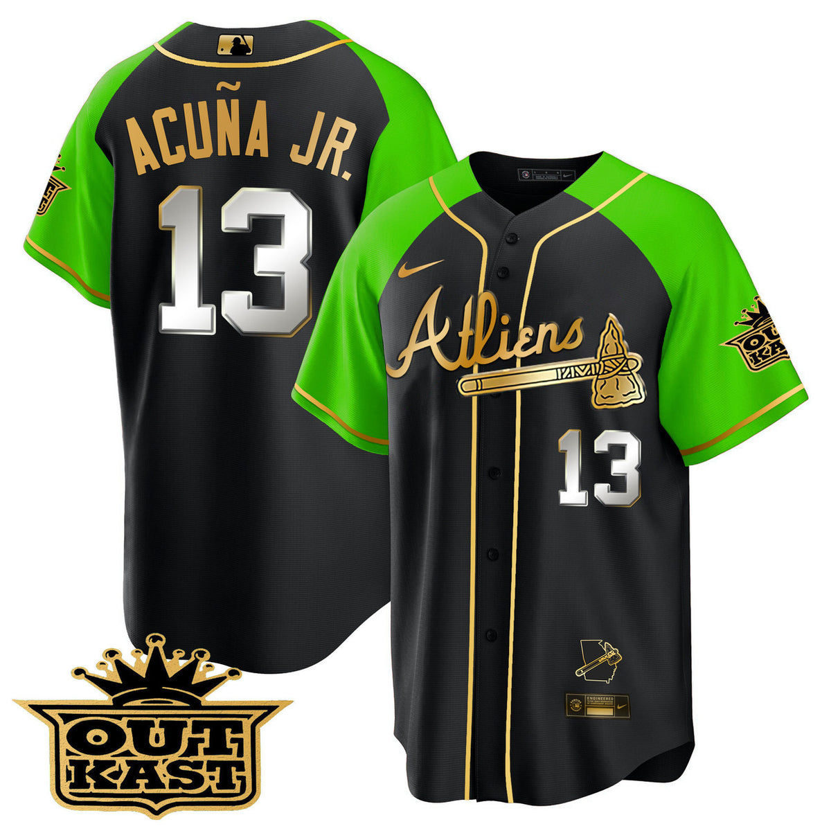 Atlanta Braves Men'S Atliens Alternate Limited Cool Base Jersey - Gold