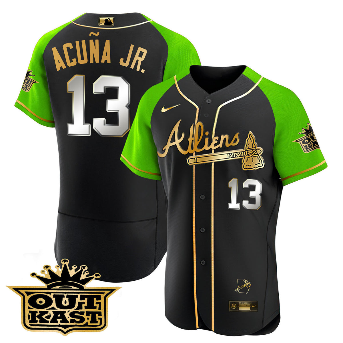 Atlanta Braves Men'S Atliens Alternate Limited Flex Base Jersey - Gold