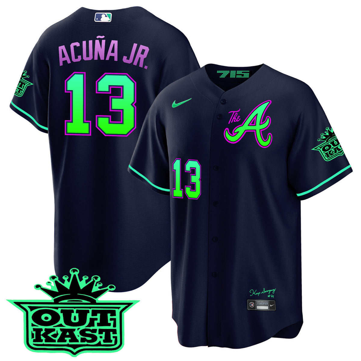Atlanta Braves Men'S Atliens A Cool Base Galaxy Version Limited Jersey