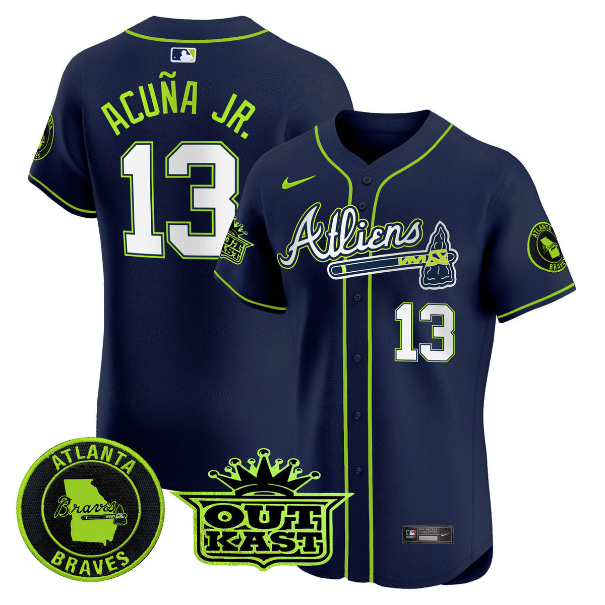 Atlanta Braves Men'S Atliens Vapor Premier Elite Jersey