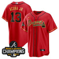 Atlanta Braves Men'S Champions Patch Trim Limited Jersey - Gold