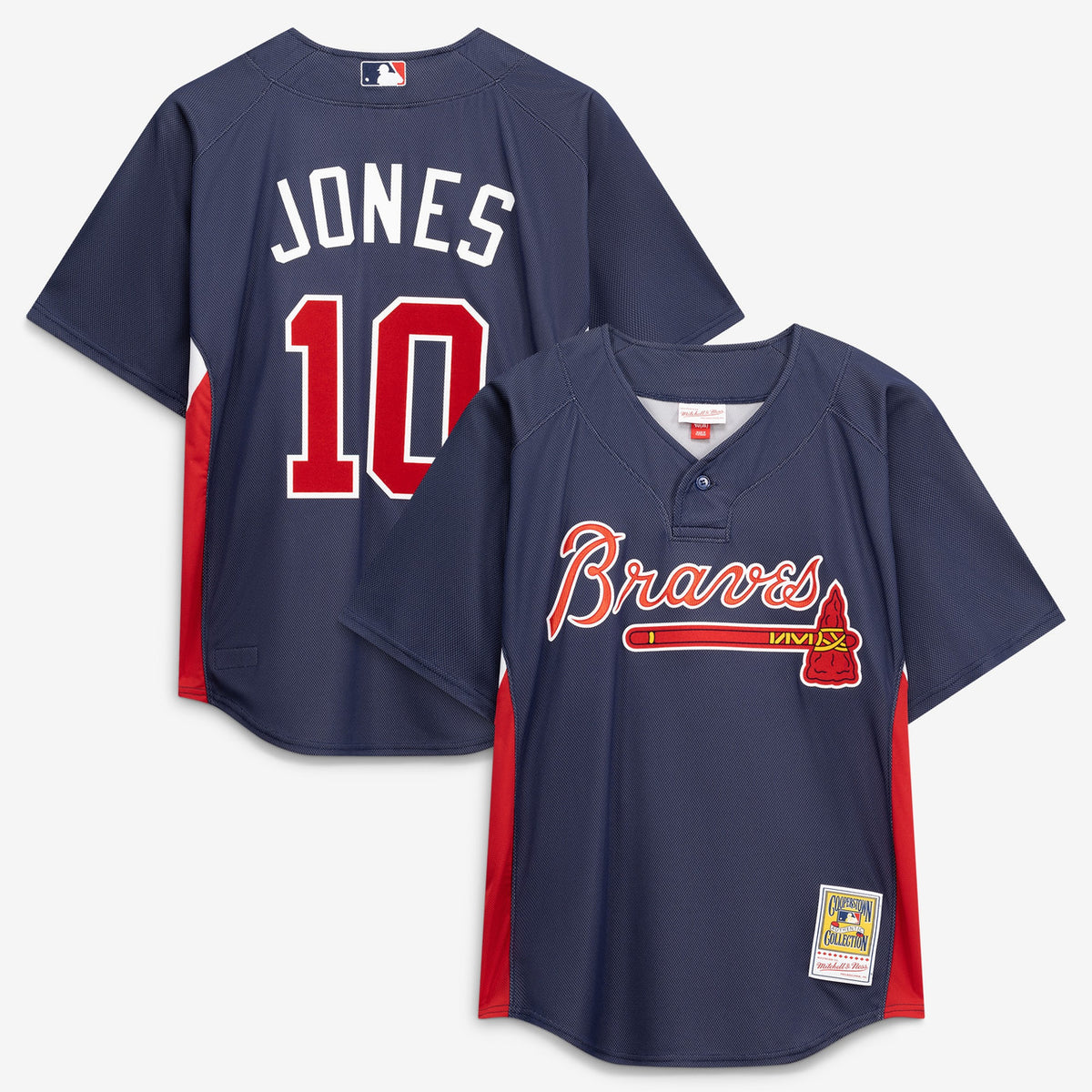 Chipper Jones #10 Atlanta Braves Mitchell & Ness Men'S Authentic Batting Practice Jersey - Navy