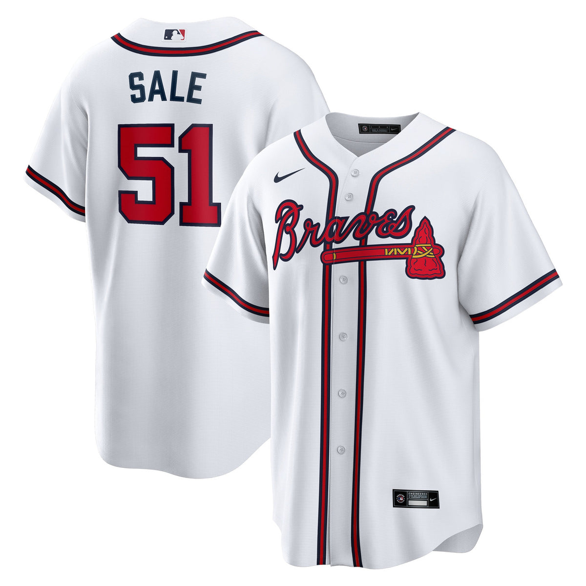 Chris Sale Atlanta Braves Nike Men'S Home Limited Jersey - White