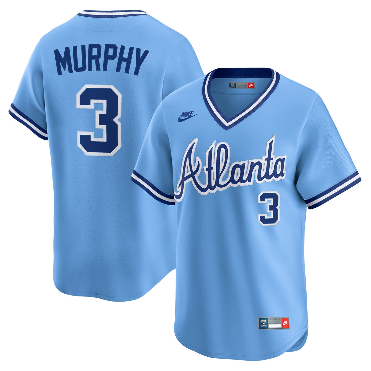 Dale Murphy #3 Atlanta Braves Nike Men'S Throwback Cooperstown Limited Jersey - Light Blue