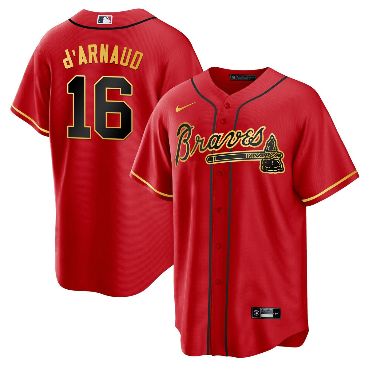 Atlanta Braves Men'S Trim Limited Jersey - Gold
