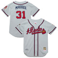 Greg Maddux #31 Atlanta Braves Mitchell & Ness Men'S 1995 Throwback Authentic Jersey - Gray