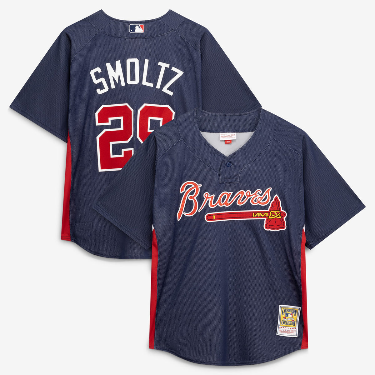 John Smoltz #29 Atlanta Braves Mitchell & Ness Men'S Authentic Batting Practice Jersey - Navy