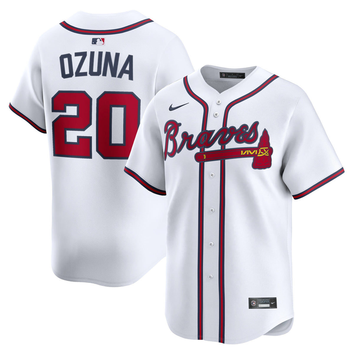 Marcell Ozuna #20 Atlanta Braves Nike Men'S Home Limited Player Jersey - White
