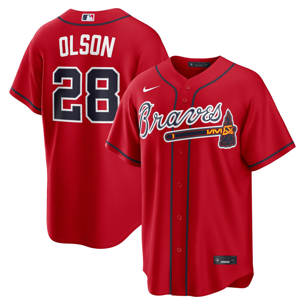 Matt Olson #28 Atlanta Braves Nike Men'S Alternate Limited Jersey - Red