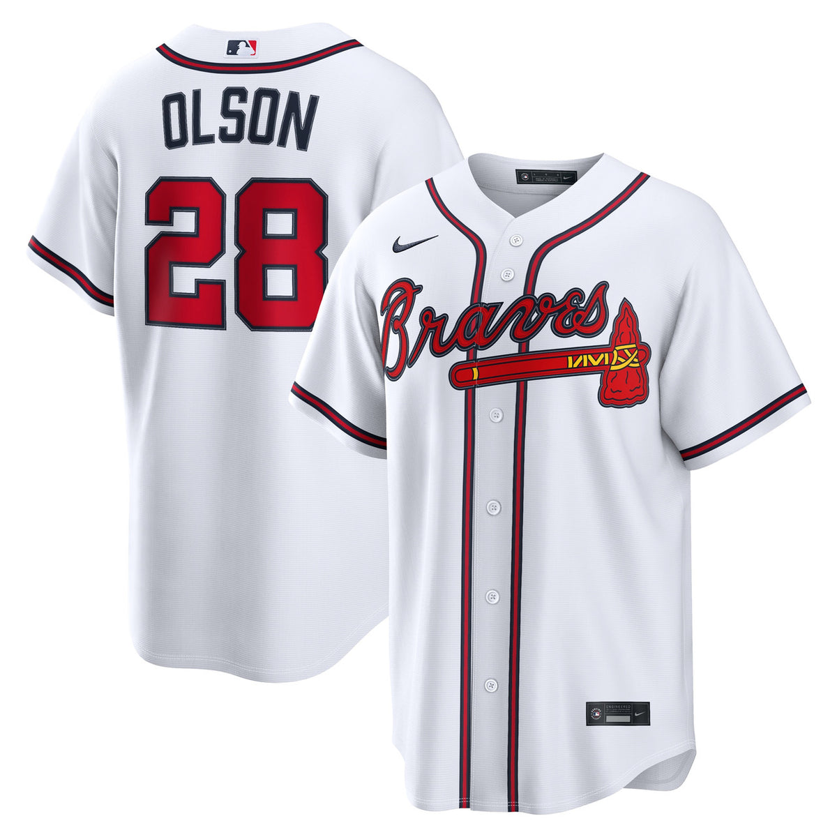 Matt Olson #28 Atlanta Braves Nike Men'S Home Limited Jersey - White