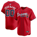 Atlanta Braves Nike Men'S Alternate Limited Custom Jersey - Red