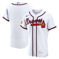 Atlanta Braves Nike Men'S Home Sponsor Patch Authentic Jersey - White