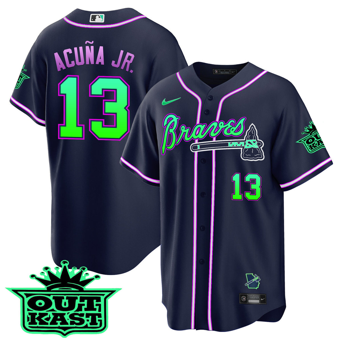 Atlanta Braves Men'S Outkast Cool Base Galaxy Version Limited Jersey