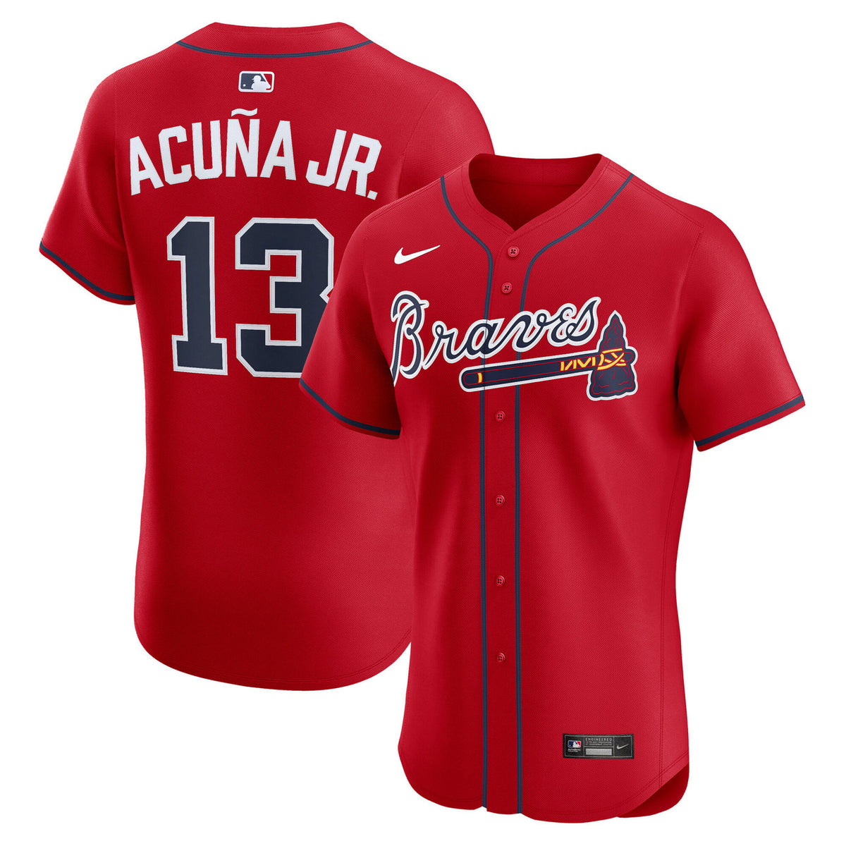 Atlanta Braves #2 Nike Men'S Ronald Acu����A Jr. Alternate Elite Jersey - Red