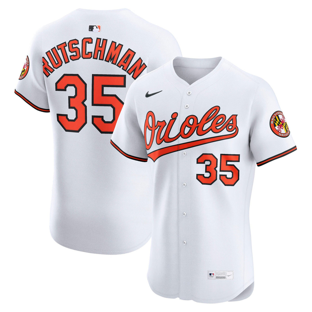 Adley Rutschman #35 Baltimore Orioles Nike Men'S Home Elite Jersey - White