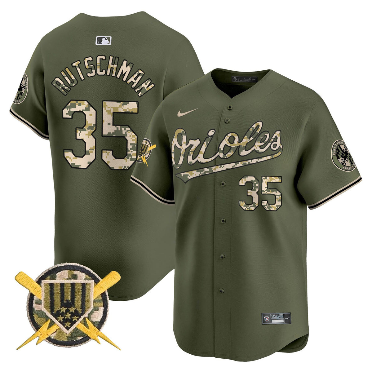 Baltimore Orioles Men'S Armed Forces Day Vapor Premier Limited Jersey