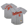 Brooks Robinson #5 Baltimore Orioles Mitchell & Ness Men'S 1966 Cooperstown Authentic Jersey - Gray