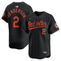 Gunnar Henderson #2 Baltimore Orioles Nike Men'S Alternate Limited Player Jersey - Black
